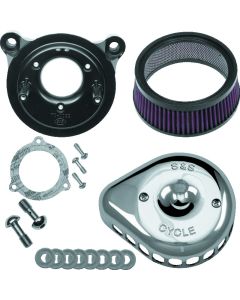 S&S Cycle 08-17 Touring/16-17 Softail Models Stealth Air Cleaner Kit w/ Chrome Mini Teardrop Cover - 170-0437