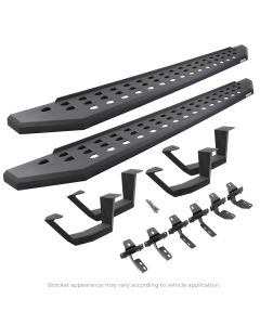 Go Rhino 2022 Toyota Tundra Crew Max Kit w/RB20 Running Board + Brkts + 4 RB20 Drop Steps - Tex. Blk - 6944368720PC