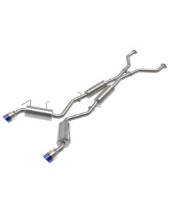 aFe Takeda 09-20 Nissan 370z 2-1/2 IN 304 Stainless Steel Cat-Back Exhaust System w/ Blue Flame Tip - 49-36139-L
