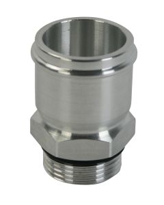 Moroso Electric Water Pump Hose Adapter -16An to 1-1/2in Hose - Raw Aluminum - 63522