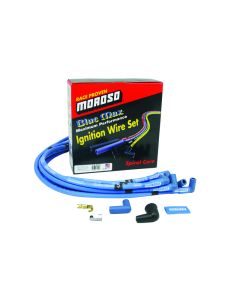 Moroso Chevrolet Small Block Ignition Wire Set - Blue Max - Spiral Core - Sleeved - HEI - 90 Degree - 72402