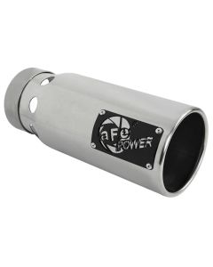 aFe SATURN 4S 4in SS Intercooled Exhaust Tip - Polished 4in In x 5in Out x 12in L Bolt-On - 49T40501-P122
