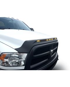 AVS 2010-2019 Dodge Ram 2500 Aeroskin Low Profile Hood Shield w/ Lights - Black - 753051