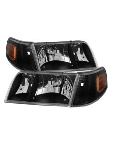 Xtune Crown Victoria 98-11 Crystal Headlights w/ Corner Lights Set Black HD-JH-CRVI98-SET-BK - 9031021