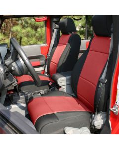 Rugged Ridge Seat Cover Kit Black/Red 07-10 Jeep Wrangler JK 4dr - 13295.53