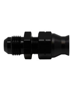 DeatschWerks 6AN Male Flare to 5/16in Hardline Compression Adapter - Anodized Matte Black - 6-02-0108-B