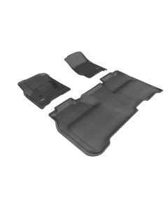 3D MAXpider 2014-2019 Chevrolet Silverado Crew Cab Kagu 1st & 2nd Row Floormats - Black - L1CH04001509