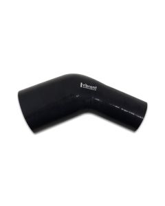Vibrant 2.25in ID x 2.50in ID Gloss Black Silicone 45 Degree Transition Elbow - 19758