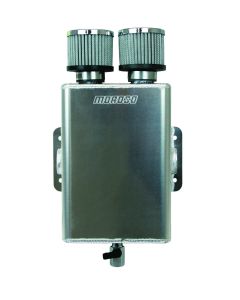 Moroso Breather Tank/Catch Can -16An Female Inlet - One on Each Side - Two Breathers - Aluminum - 85393