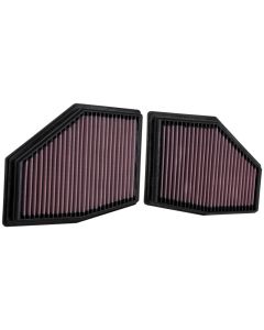 K&N 2020 BMW M550i 4.4L V8 Replacement Air Filter (2 Per Box) - 33-3155