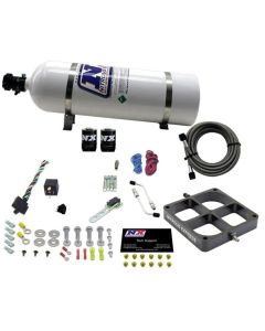 Nitrous Express Single Entry Crossbar 8500 Based Throttle Body Nitrous Kit w/15lb Bottle - 63980-15