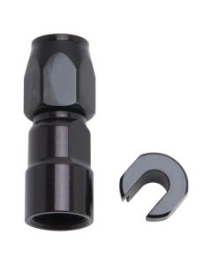 Russell Performance 5/16in SAE Quick Disc Female to -6 Hose Black Straight Degree Hose End - 611253