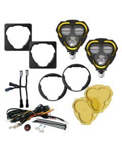 KC HiLiTES FLEX ERA 3 Dual Mode SAE Fog Lights - 2-Light Master Kit for Jeep Aftermarket Bumpers - 97147