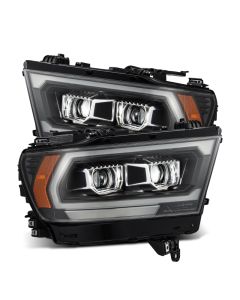 AlphaRex 19-22 Dodge Ram 1500 LUXX LED Proj Headlights Black w/Seq Activation Light/Seq Signal/DRL - 880576