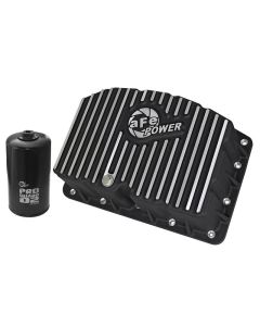 AFE Pro Series Engine Oil Pan Black w/Machined Fins; 11-16 Ford Powerstroke V8-6.7L (td) - 46-70322