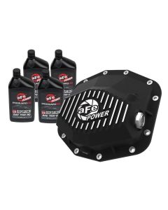 aFe POWER 21-22 Ram1500 TRX Hemi V8 6.2L PRO Series Rear Diff Cover Black w/Machined Fins & Gear Oil - 46-71281B