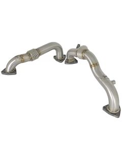 aFe Twisted Steel Header Up-Pipe 08-10 Ford Diesel Trucks V8-6.4L (td) - 48-33016