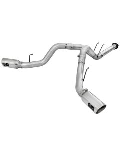aFe Atlas Exhaust 4in DPF-Back Exhaust Aluminized Steel Polished Tip 11-14 ford Diesel Truck V8-6.7L - 49-03065-P