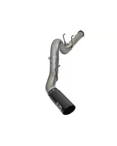 aFe Large Bore-HD 5in DPF Back 409 SS Exhaust System w/Black Tip 2017 Ford Diesel Trucks V8 6.7L(td) - 49-43090-B