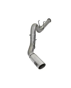 aFe LARGE BORE HD 5in 409-SS DPF-Back Exhaust w/Polished Tip 2017 Ford Diesel Trucks V8 6.7L (td) - 49-43090-P