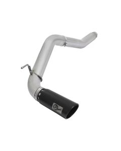 aFe LARGE BORE HD 5in DPF-Back SS Exhaust w/ Black Tip 2016 Nissan Titan 5.0L V8 (td) CC SB - 49-46112-B