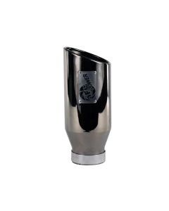 aFe MACHForce XP Exhausts Tips SS-304 EXH Tip 4In x 6Out x 15L Bolt-On (blk chrome) - 49-92018-BC
