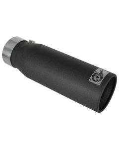 aFe MACHForce XP Exhausts Tips SS-304 EXH Tip 3in x 4Out x 12L Bolt-On (blk) - 49-92043-B