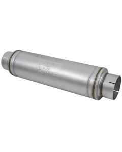 aFe ATLAS Aluminized Steel Muffler 5in Center/Center 24in L x 7in Diameter - Round Body - 49M00023