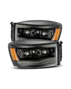 AlphaRex 06-08 Dodge Ram 1500HD PRO-Series Proj Headlights Plank Style Alpha Black w/Seq Signal/DRL - 880530