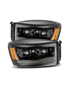 Dodge Ram 1500 | 2500 | 3500  LUXX-Series Projector Headlights Jet Black  2006-2009 Alpharex- ALPH-8