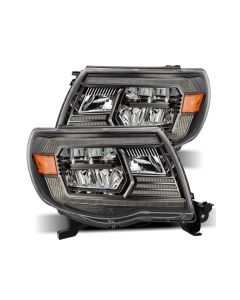 AlphaRex 05-11 Toyota Tacoma LUXX Crystal Headlights Plank Style Alpha Black w/Activation Light/DRL - 880733