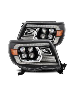 AlphaRex 05-11 Toyota Tacoma NOVA LED Projector Headlights Plank Style Alpha Black w/Activ Light/DRL - 880742
