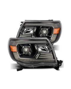 AlphaRex 05-11 Toyota Tacoma PRO-Series Projector Headlights Plank Style Design Alpha Black w/DRL - 880736