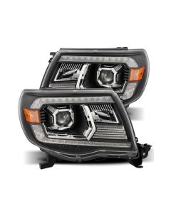 AlphaRex 05-11 Toyota Tacoma LUXX LED Projector Headlights Plank Style Black w/Activ Light and DRL - 880741