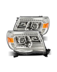 AlphaRex 05-11 Toyota Tacoma LUXX LED Projector Headlights Plank Style Chrome w/Activation Light/DRL - 880740