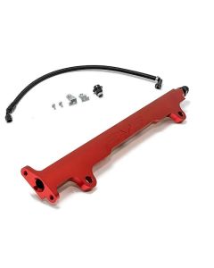 AMS Performance CNC Machined Red Aluminum Fuel Rail with Pulsation Dampener Mitsubishi Evolution X 0