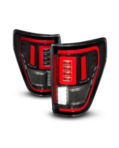 ANZO 21-23 Ford F-150 LED Taillights Seq. Signal w/BLIS Cover - Black (For Factory Halogen ONLY) - 311475