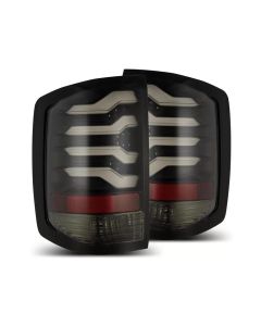 AlphaRex 14-18 Chevrolet Silverado 1500 PRO-Series LED Tail Lights Jet Black - 620010