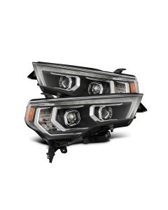 AlphaRex 14-22 Toyota 4Runner PRO-Series Projector Headlights Black w/Seq. Sig. + DRL - 880814