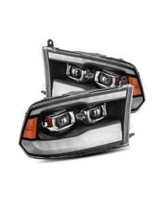AlphaRex 09-18 Dodge Ram 1500HD PRO-Series Projector Headlights Plank Style Black w/Seq Signal/DRL - 880597