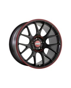 BBS CH-R Nurburgring Edition 19x8.5 5x120 ET32 Satin Black/Red Lip Wheel - 82mm PFS/Clip Req. - CH104NE