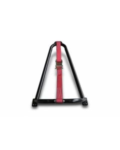 N-Fab Bed Mounted Tire Carrier Universal - Gloss Black - Red Strap - BM1TCRD