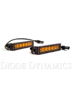 Diode Dynamics 6 In LED Light Bar Single Row Straight SS6 - Amber Driving Light Bar (Pair) - DD5036P