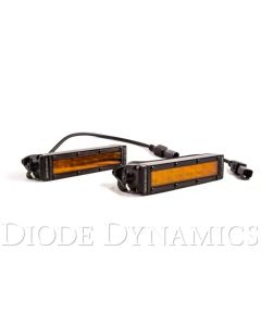 Diode Dynamics 6 Inch LED Light Bar Single Row Straight SS6 Amber Wide Light Bar Pair- DIOD-DD5044P