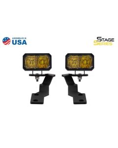 Diode Dynamics 16-21 Toyota Tacoma Stage Series 2in LED Ditch Light Kit - Yellow Pro Combo - DD6379