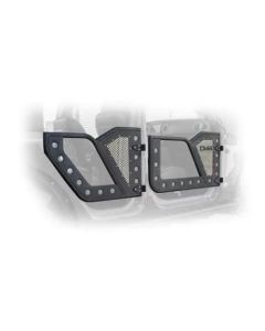DV8 Offroad Jeep 18+ Wrangler JL / 20+ Gladiator JT Rear Rock Doors w/ Perforated Aluminum Mesh - RDJL-01R