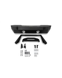 DV8 Offroad 07-23 Jeep Wrangler/Gladiator JT/JK/JL FS-25 Stubby Front Bumper w/Plated Bull Bar - FBJL-06