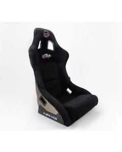 NRG FRP Bucket Seat ULTRA Edition - Large (Black Alcantara/Gold Glitter Back) - FRP-302BK-ULTRA