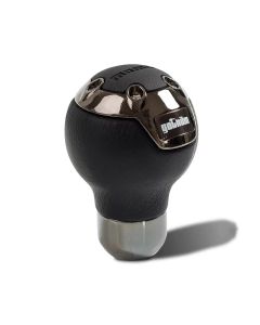 Momo Gotham Shift Knob - Black Leather, Dark Chrome Insert - GOTBK1