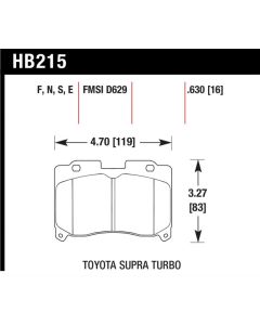 Hawk 93-98 Toyota Supra TT HPS Street Front Brake Pads - HB215F.630
